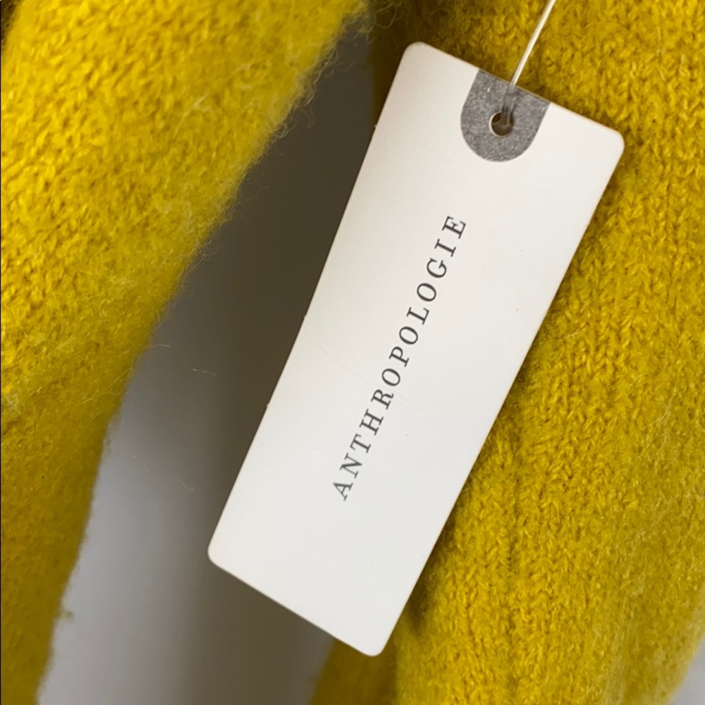 NWT Anthropologie Tessa Yellow Wrap Sweater Medium - Picture 4 of 5